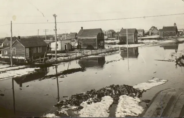 Flooded neighbourhood during spring flood