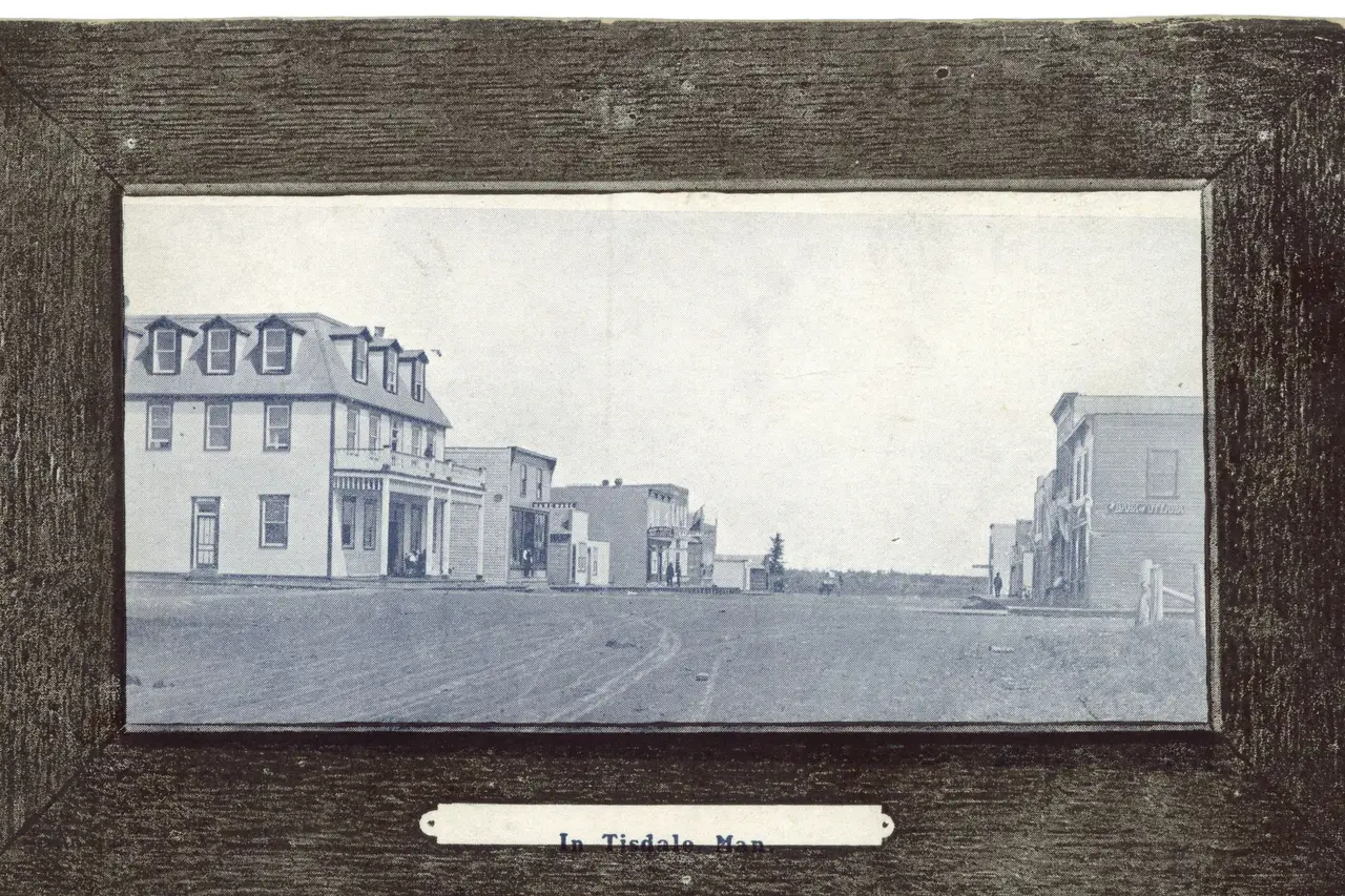 Main Street of Tisdale, early postcard, about 1910
